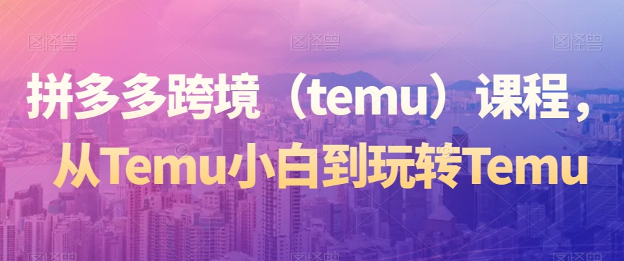 拼多多跨境（temu）课程，从Temu小白到玩转Temu-牛课资源网